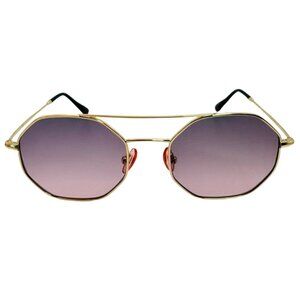 6105 | Black Two Tone Hexagon Sunglasses
